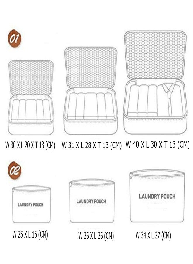 ستايليز مجموعة ستايليز من 6 أكياس تنظيم للسفر، مكعبات تعبئة لتوفير المساحة، مثالية لملابس السفر، حقائب لحفظ مستحضرات التجميل/الملابس الداخلية/الجوارب/الأحذية، حقيبة تنظيم أدوات النظافة (لون عنابي، S1037) نايلون - Image 4